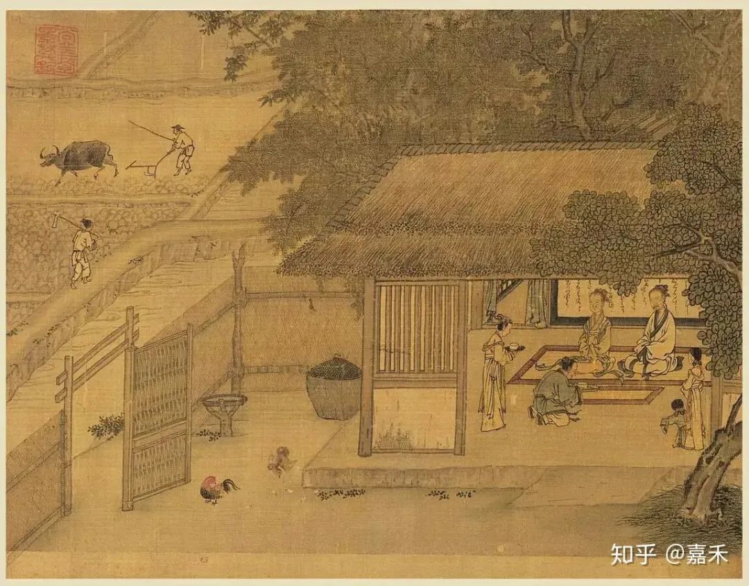 《宋高宗書(shū)孝經(jīng)馬和之繪畫(huà)》圖冊(cè)中的門(mén) 圖源：知乎@嘉禾